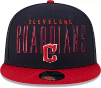 New Era Men's Cleveland Guardians Navy 9Fifty Headline Adjustable Hat