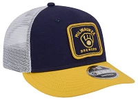 New Era Men's Milwaukee Brewers Navy Squared Low Profile 59Fifty Fitted Hat