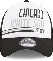 New Era Men's Chicago White Sox Black Stacked 9Forty Adjustable Hat