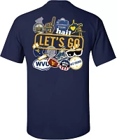 New World Graphics Men's West Virginia Mountaineers Blue Stickers T-Shirt