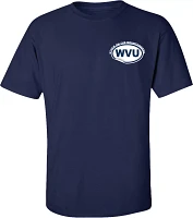 New World Graphics Men's West Virginia Mountaineers Blue Stickers T-Shirt