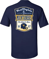 New World Graphics Men's West Virginia Mountaineers Blue Shield T-Shirt