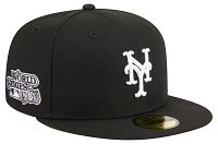 New Era Adult York Mets Black Side Patch Evergreen 59Fifty Fitted Hat