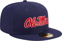 New Era Men's Ole Miss Rebels Blue 59Fifty Fitted Hat