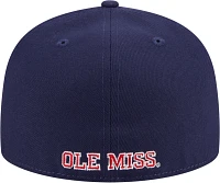 New Era Men's Ole Miss Rebels Blue 59Fifty Fitted Hat