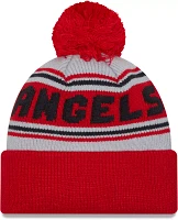 New Era Adult Los Angeles Angels Red Word Pom Knit Hat