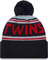 New Era Adult Minnesota Twins Navy Word Pom Knit Hat