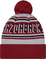 New Era Men's Arkansas Razorbacks Cardinal Pom Wordmark Beanie