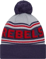 New Era Men's Ole Miss Rebels Blue Pom Wordmark Beanie