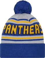 New Era Men's Pitt Panthers Blue Pom Wordmark Beanie