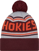 New Era Men's Virginia Tech Hokies Maroon Pom Wordmark Beanie