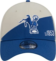 New Era Men's Indianapolis Colts 2023 Sideline Historic Blue 39Thirty Stretch Fit Hat