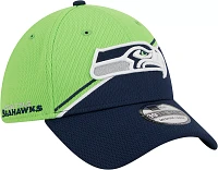 New Era Men's Seattle Seahawks 2023 Sideline Alternate Blue 39Thirty Stretch Fit Hat