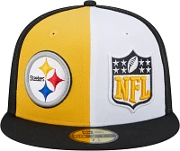 New Era Men's Pittsburgh Steelers 2023 Sideline Pinwheel 59Fifty Fitted Hat