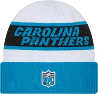 New Era Men's Carolina Panthers 2023 Sideline White Tech Knit Beanie