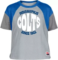 New Era Women's Indianapolis Colts Color Block Grey T-Shirt