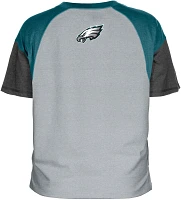 New Era Women's Philadelphia Eagles Color Block Grey T-Shirt