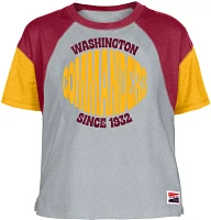 New Era Women's Washington Commanders Color Block Grey T-Shirt