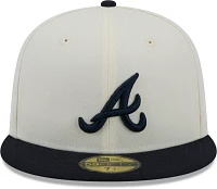 New Era Adult Atlanta Braves Navy Evergreen 59Fifty Fitted Hat