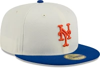 New Era Adult York Mets Blue Evergreen 59Fifty Fitted Hat