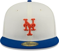 New Era Adult York Mets Blue Evergreen 59Fifty Fitted Hat