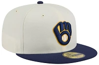 New Era Adult Milwaukee Brewers Navy Evergreen 59Fifty Fitted Hat