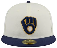 New Era Adult Milwaukee Brewers Navy Evergreen 59Fifty Fitted Hat