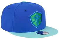 New Era Youth Seattle Sounders 9Fifty 2024 Logo Green Adjustable Hat