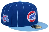 New Era Adult Chicago Cubs Blue Throwback 59Fifty Fitted Hat