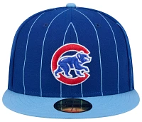 New Era Adult Chicago Cubs Blue Throwback 59Fifty Fitted Hat