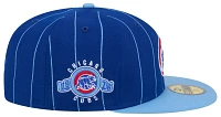 New Era Adult Chicago Cubs Blue Throwback 59Fifty Fitted Hat