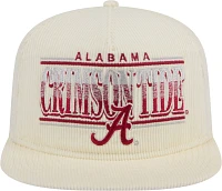 New Era Men's Alabama Crimson Tide White Corduroy Golfer Adjustable Hat