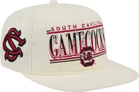 New Era Men's South Carolina Gamecocks White Corduroy Golfer Adjustable Hat