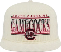 New Era Men's South Carolina Gamecocks White Corduroy Golfer Adjustable Hat