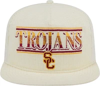 New Era Men's USC Trojans White Corduroy Golfer Adjustable Hat