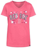 New Era Girls' Boston Red Sox Pink V-Neck T-Shirt