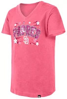 New Era Girls' San Diego Padres Pink V-Neck T-Shirt