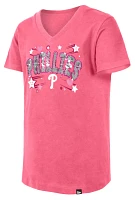 New Era Girls' Philadelphia Phillies Pink V-Neck T-Shirt