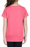 New Era Girls' York Mets Pink V-Neck T-Shirt