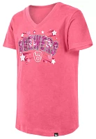 New Era Girls' Milwaukee Brewers Pink V-Neck T-Shirt