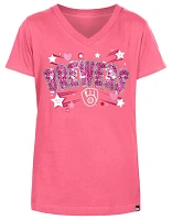 New Era Girls' Milwaukee Brewers Pink V-Neck T-Shirt