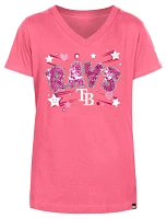 New Era Girls' Tampa Bay Rays Pink V-Neck T-Shirt