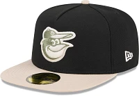 New Era Men's Baltimore Orioles Black Canvas A-Frame 59Fifty Fitted Hat