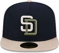 New Era Men's San Diego Padres Navy Canvas A-Frame 59Fifty Fitted Hat