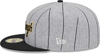 New Era Men's Pittsburgh Pirates Black Heather Pinstripe 59Fifty Fitted Hat