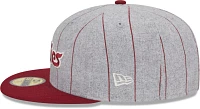 New Era Men's Philadelphia Phillies Red Heather Pinstripe 59Fifty Fitted Hat