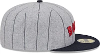 New Era Men's Boston Red Sox Navy Heather Pinstripe 59Fifty Fitted Hat