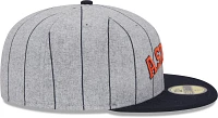 New Era Men's Houston Astros Navy Heather Pinstripe 59Fifty Fitted Hat