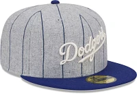 New Era Men's Los Angeles Dodgers Dodger Blue Heather Pinstripe 59Fifty Fitted Hat