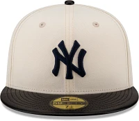 New Era Men's York Yankees Brown Leather Brim 59Fifty Fitted Hat